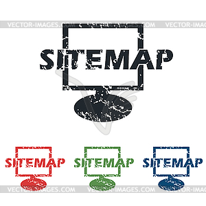 Sitemap grunge icon set - royalty-free vector image