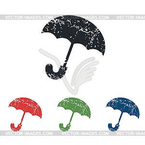 Umbrella grunge icon set - vector clipart