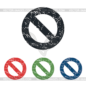 NO sign grunge icon set - vector image