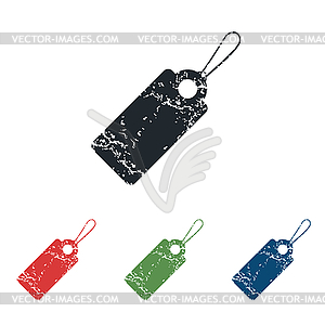 String tag grunge icon set - vector EPS clipart