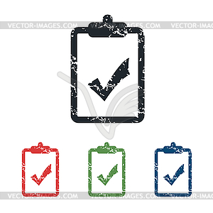 Accepted grunge icon set - vector clipart