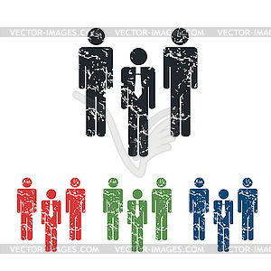 Workgroup grunge icon set - vector image