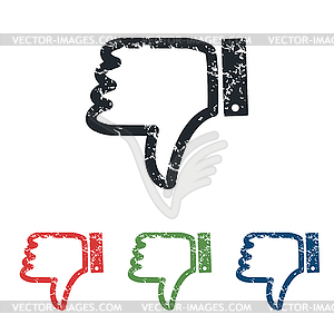 Dislike grunge icon set - vector clip art