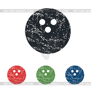 Bowling grunge icon set - vector clipart