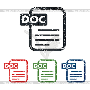 Doc file grunge icon set - vector clipart