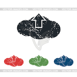 Cloud upload grunge icon set - vector clipart