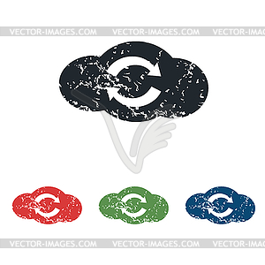 Cloud exchange grunge icon set - vector clipart