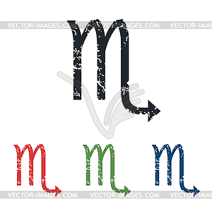 Scorpio grunge icon set - vector clipart