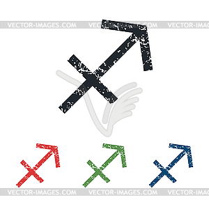 Sagittarius grunge icon set - vector image