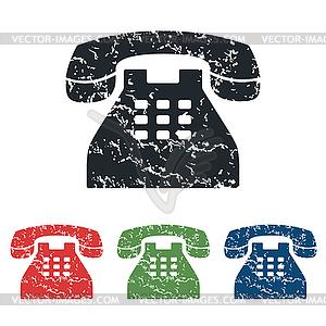 Phone grunge icon set - vector clipart