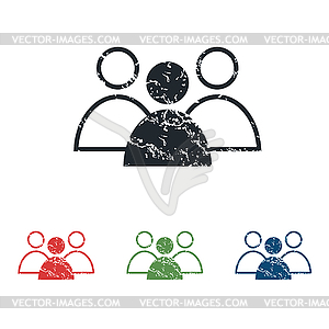 User group grunge icon set - vector image