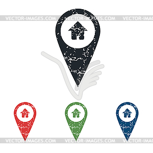 House pointer grunge icon set - vector image