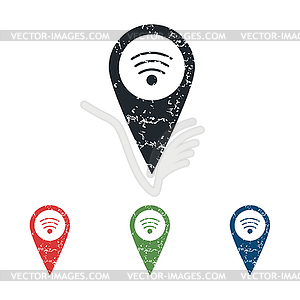 Wi-Fi pointer grunge icon set - vector clip art