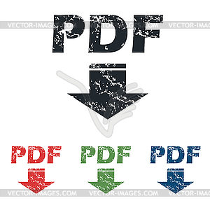 Pdf download grunge icon set - vector clipart