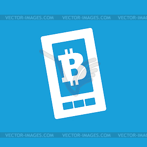Bitcoin on screen icon - vector image