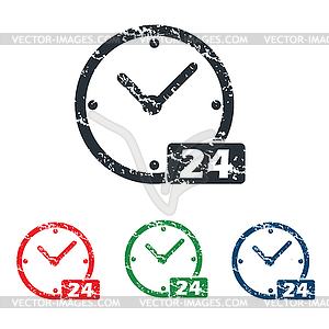 24 workhours значок гранж - изображение в векторном формате