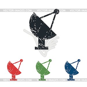 Satellite dish grunge icon set - vector image