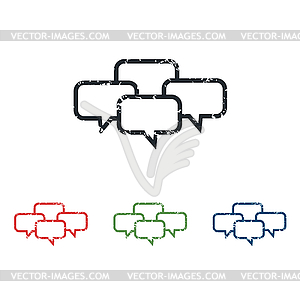 Conference grunge icon set - vector image