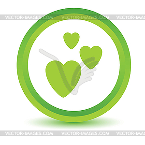 Three hearts volumetric icon - vector image