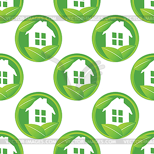 Eco house pattern - vector clipart