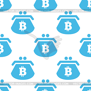 Квартира Bitcoin шаблон кошелек - векторное изображение клипарта