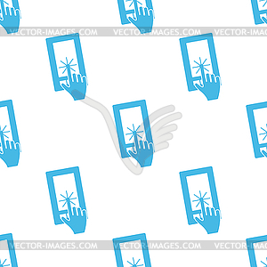 Flat touching screen pattern - color vector clipart