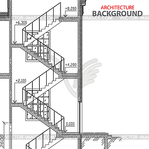 Stairs architecture background - vector clipart