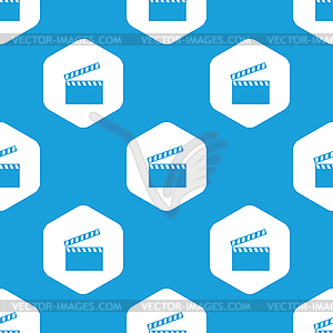 Clapperboard hexagon pattern - vector clip art