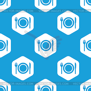 Dishware hexagon pattern - vector clipart