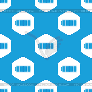 Full battery hexagon pattern - vector clip art