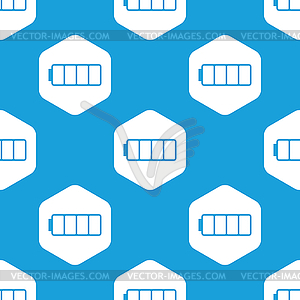 Empty battery hexagon pattern - vector image