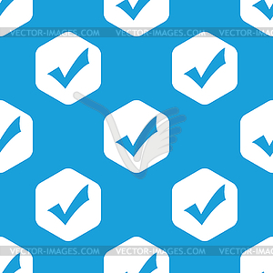 Tick mark hexagon pattern - vector clipart