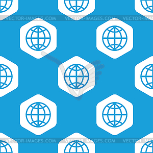 Globe hexagon pattern - vector image