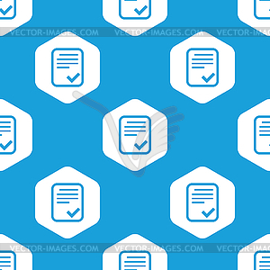 Approved document hexagon pattern - vector clipart