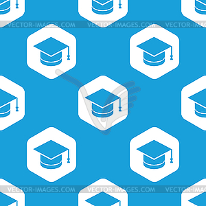 Academic hat hexagon pattern - vector image