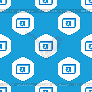 Dollar bill hexagon pattern - vector image