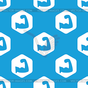 Muscular arm hexagon pattern - vector clipart