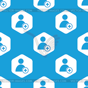 Add user hexagon pattern - vector clipart