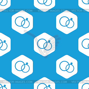 Wedding rings hexagon pattern - vector image