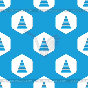 Traffic cone hexagon pattern - vector clip art