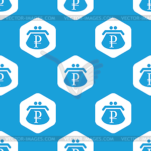 Ruble purse hexagon pattern - vector clipart / vector image