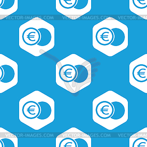 Euro coin hexagon pattern - vector image