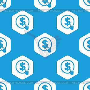Dollar button hexagon pattern - vector clipart