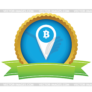 Bitcoin указатель круглый значок - векторный клипарт / векторное изображение