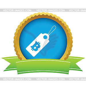 Bitcoin price round icon - vector image