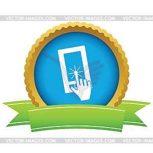 Touching screen round icon - vector clipart