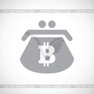 Bitcoin значок кошелек - рисунок в векторе