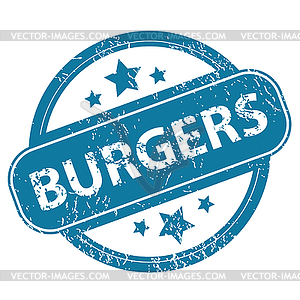 BURGERS round stamp - vector clip art
