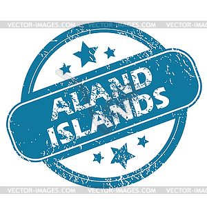 ALAND ISLANDS round stamp - vector image