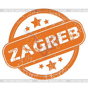 Zagreb round stamp - vector image